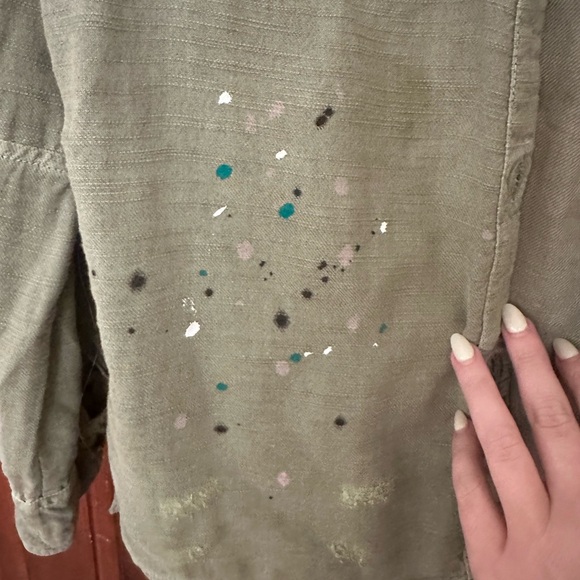 Sundry Distressed Button Up - Picture 3 of 4